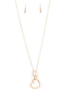 Paparazzi "Grandma" Gold Necklace and Earrings Set (NL229)